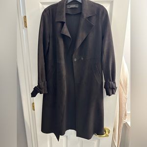 Women’s black Zara suede trench coat size XS